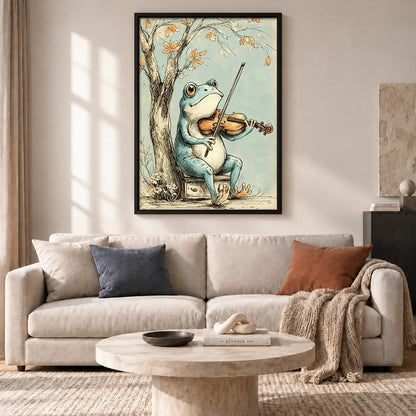 Frog Playing Violin Wall Art 2