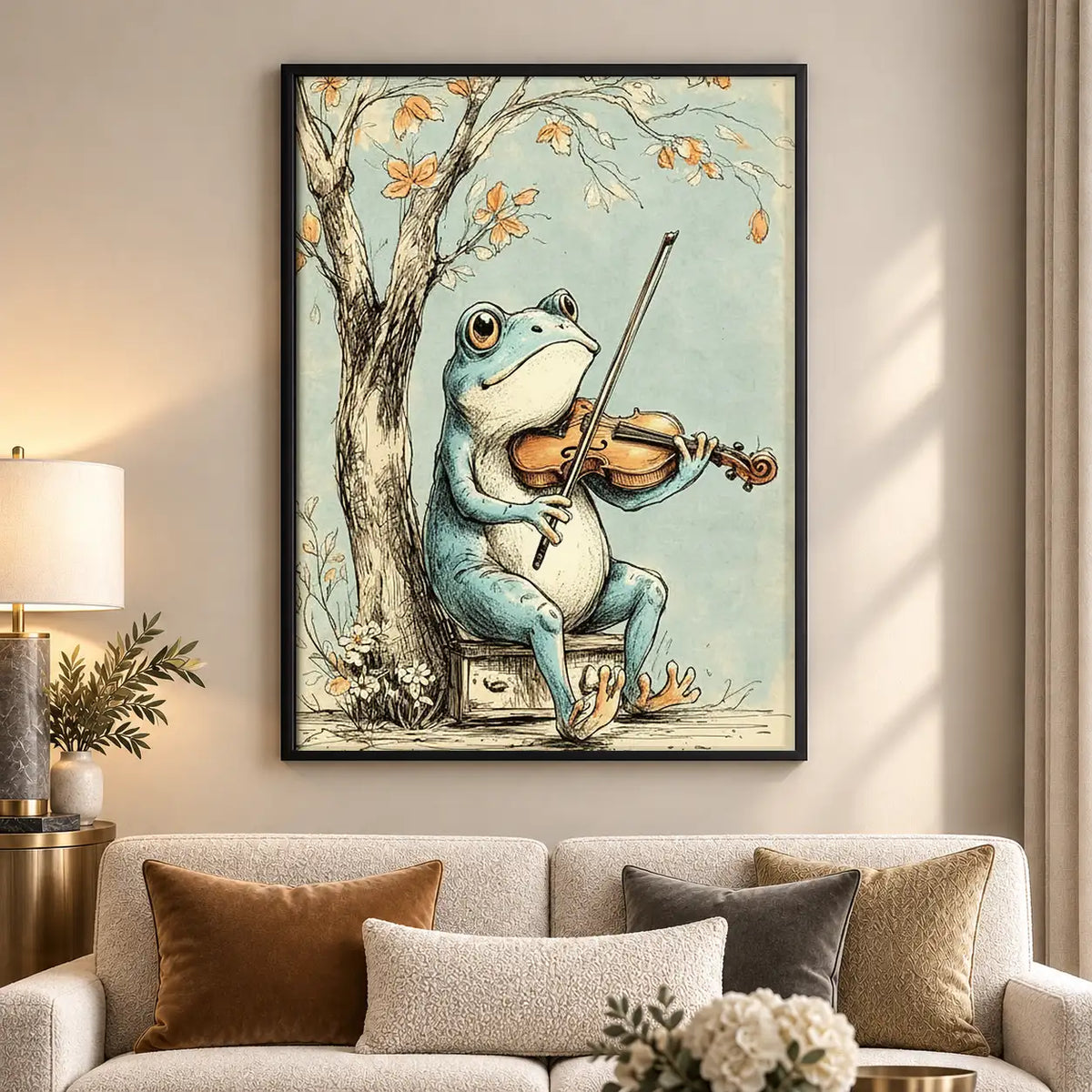 Frog Playing Violin Wall Art 5