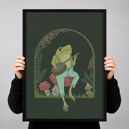 Frog Reading beneath Mushroom Wall Art 3