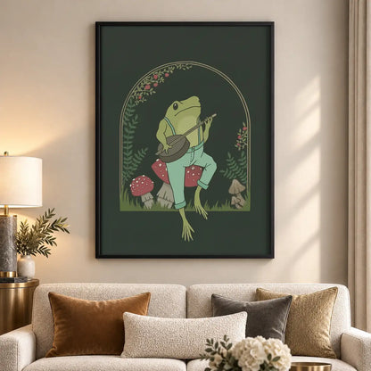 Frog Reading beneath Mushroom Wall Art 5