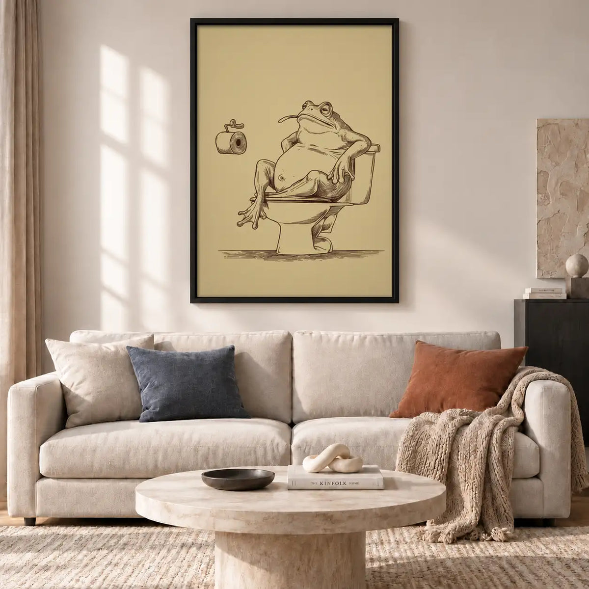 Frog Reading on Toilet Line Art 2