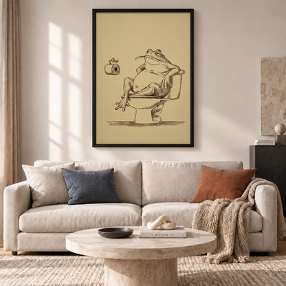 Frog Reading on Toilet Line Art 2