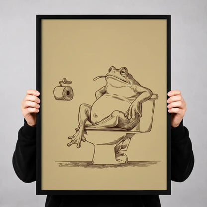 Frog Reading on Toilet Line Art 3