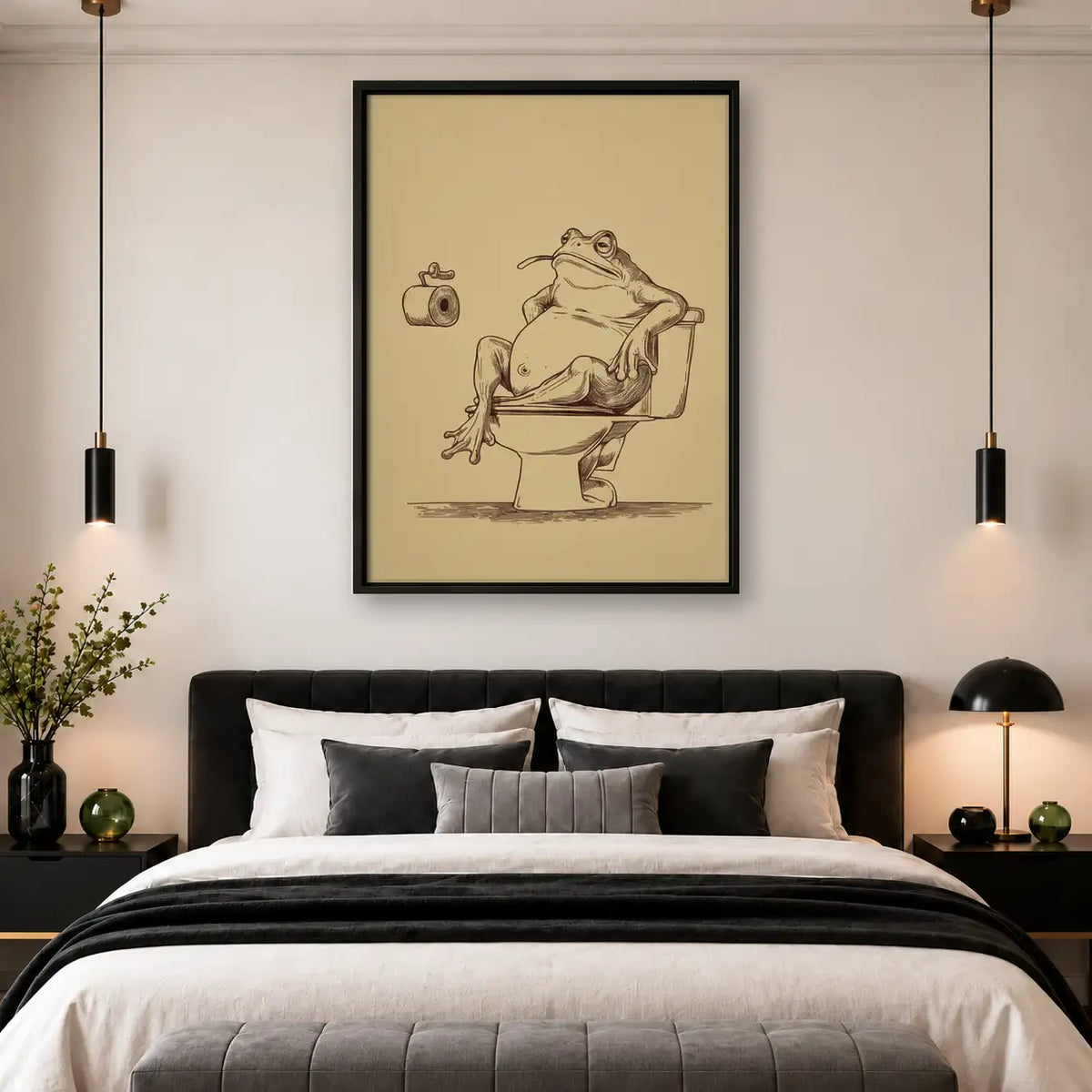 Frog Reading on Toilet Line Art 4