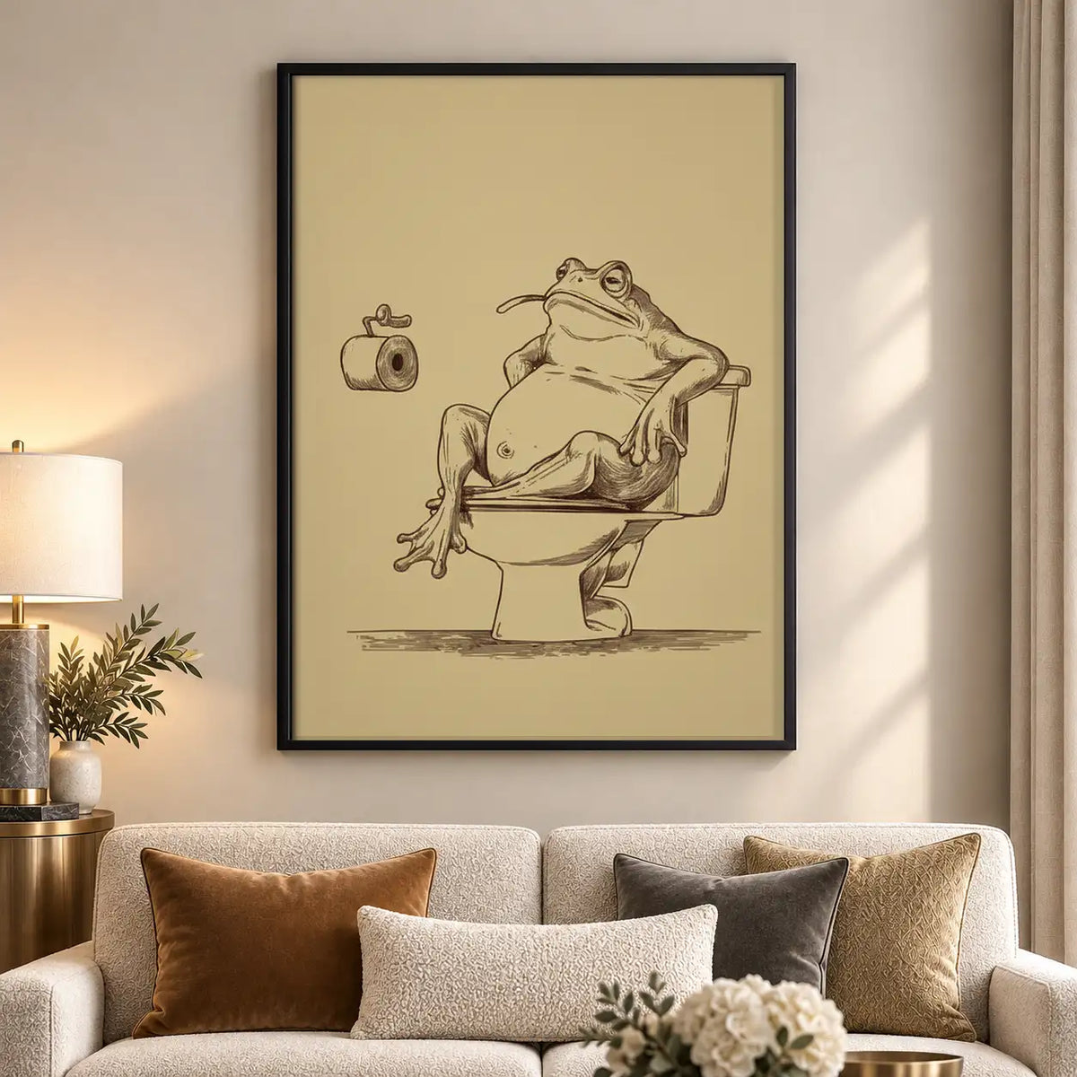 Frog Reading on Toilet Line Art 5