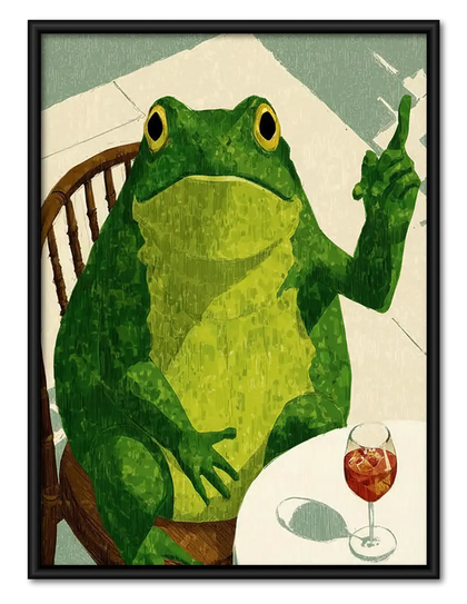 Frog Toasting with Red Wine Wall Art