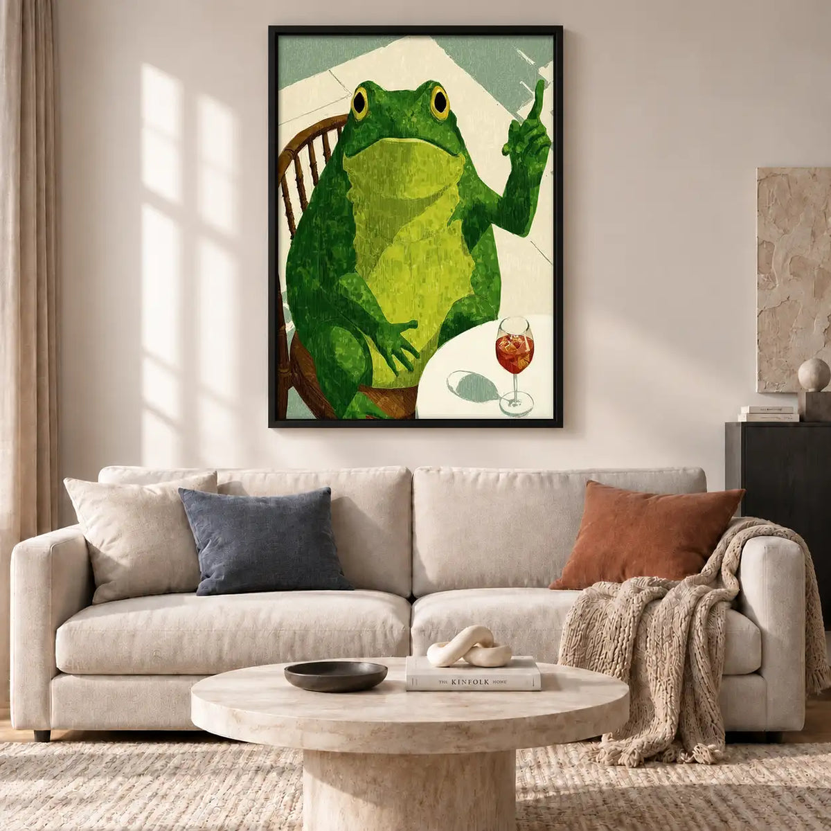 Frog Toasting with Red Wine Wall Art 2