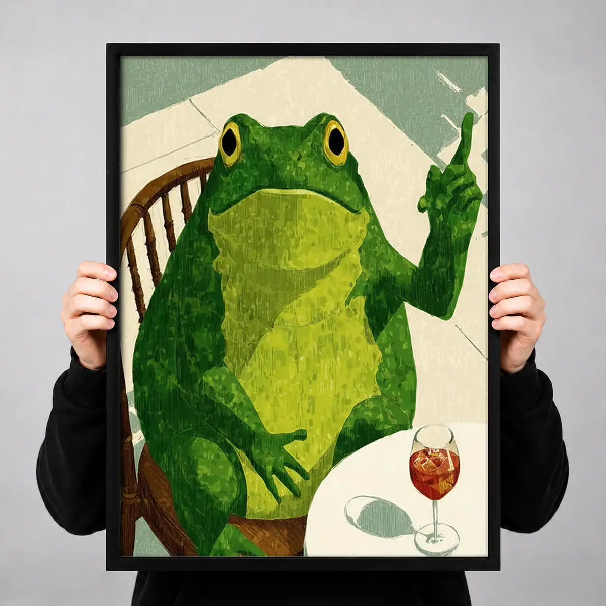 Frog Toasting with Red Wine Wall Art 3