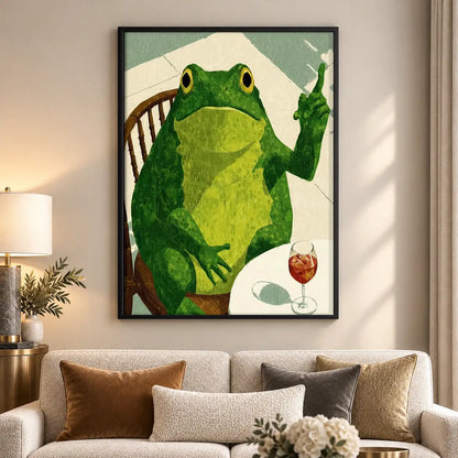 Frog Toasting with Red Wine Wall Art 5