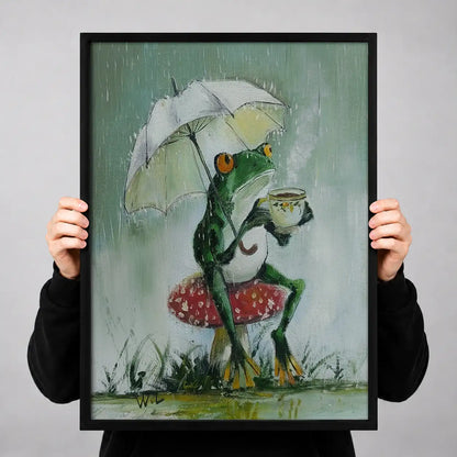 Frog Walking with Umbrella Wall Art 3