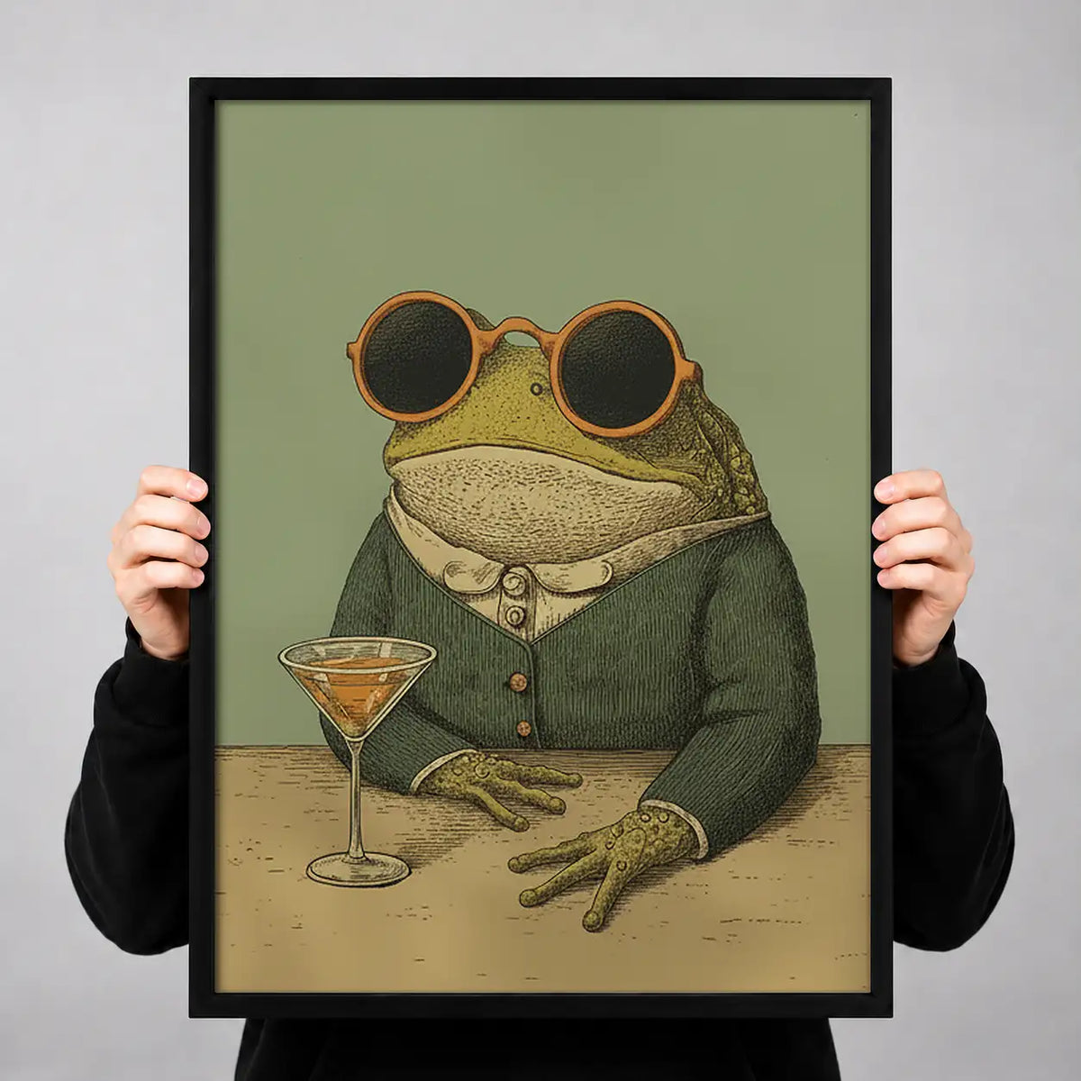 Frog with Sunglasses and Martini Wall Art 3
