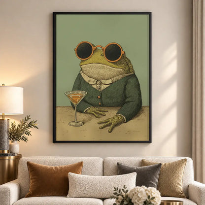 Frog with Sunglasses and Martini Wall Art 5