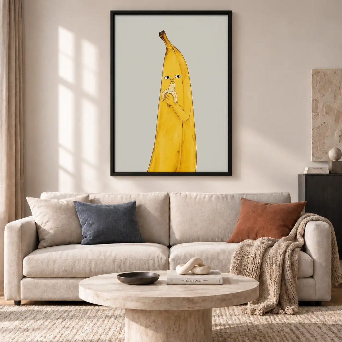 Funny Banana Character on White Wall Art 2