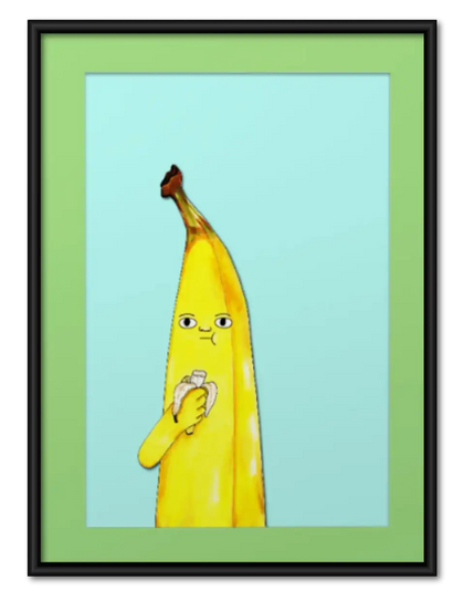 Funny Banana Character Portrait Wall Art