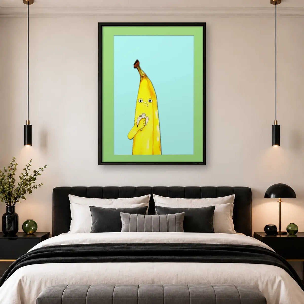 Funny Banana Character Portrait Wall Art 4