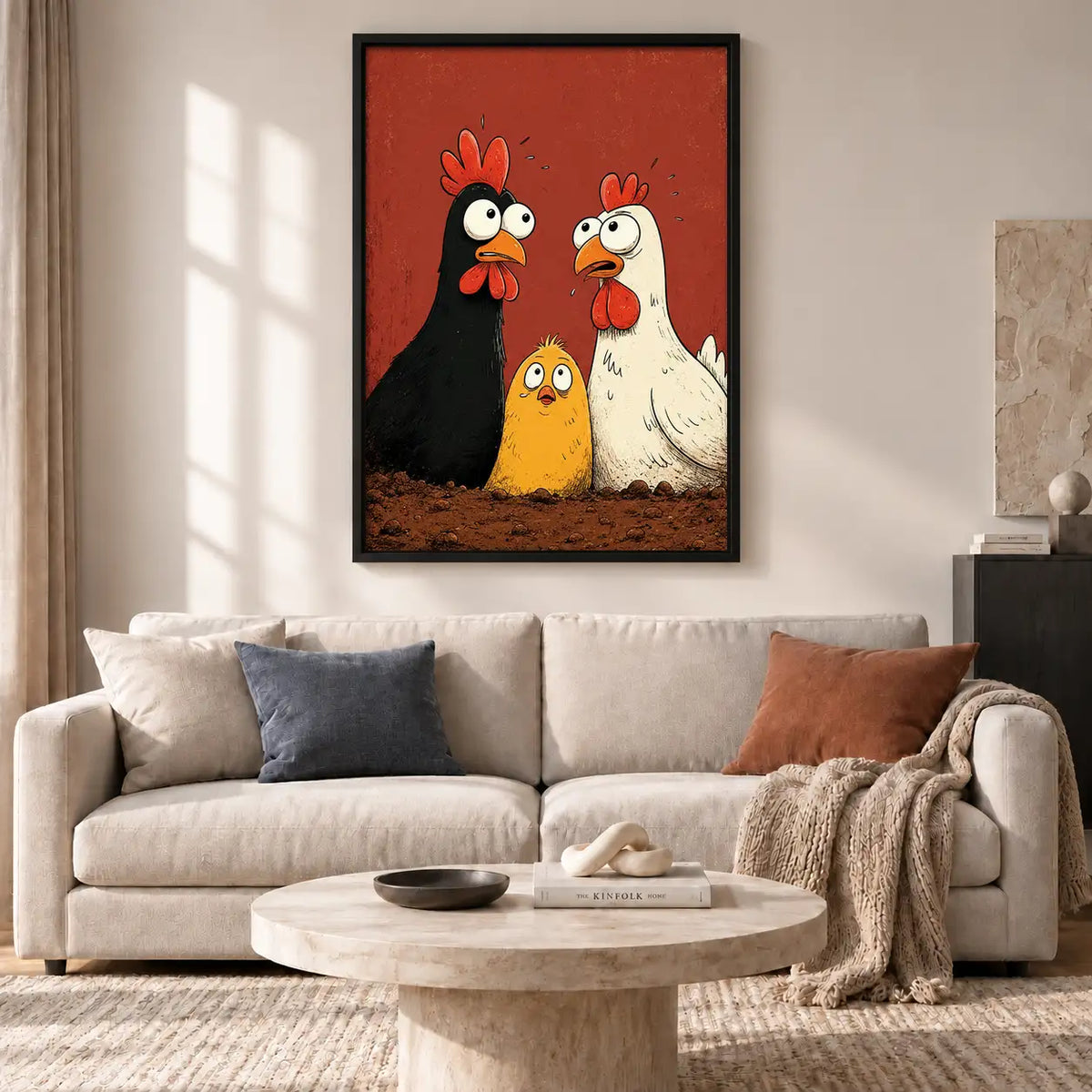 Funny Chicken Trio Wall Art 2