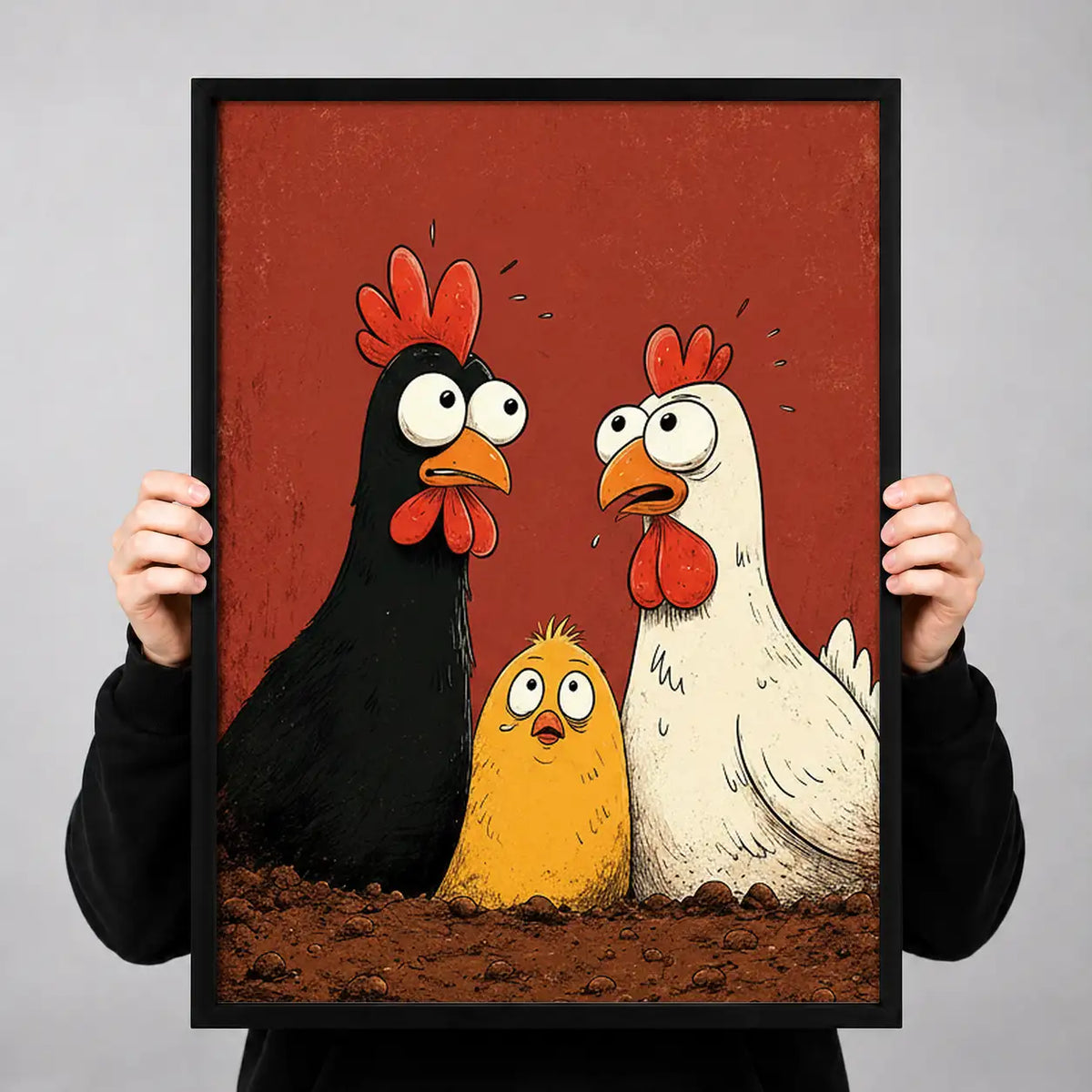 Funny Chicken Trio Wall Art 3