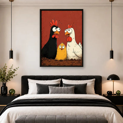 Funny Chicken Trio Wall Art 4