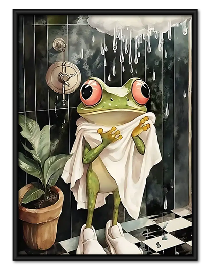 Funny Frog Bathroom Mirror Wall Art 1