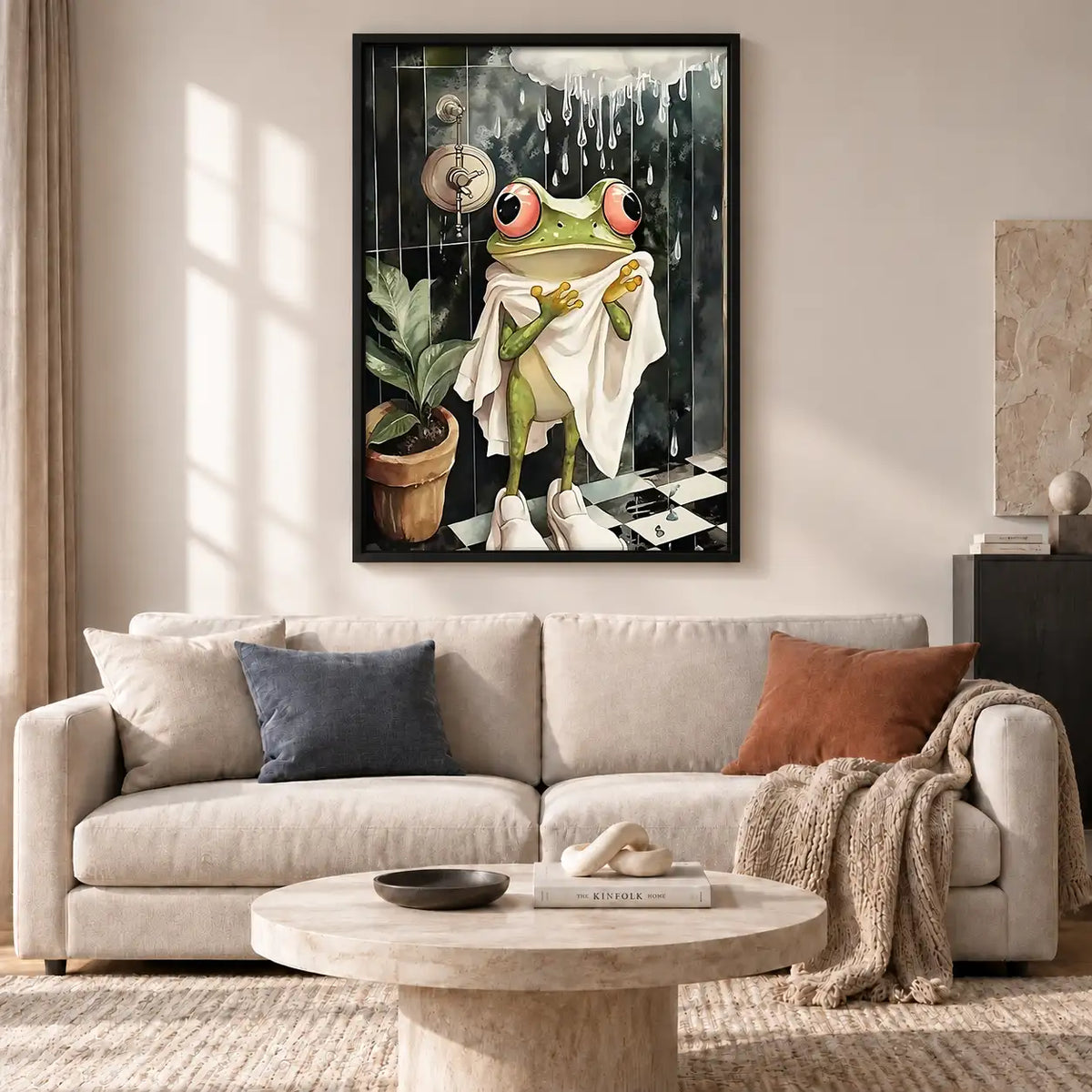 Funny Frog Bathroom Mirror Wall Art 2