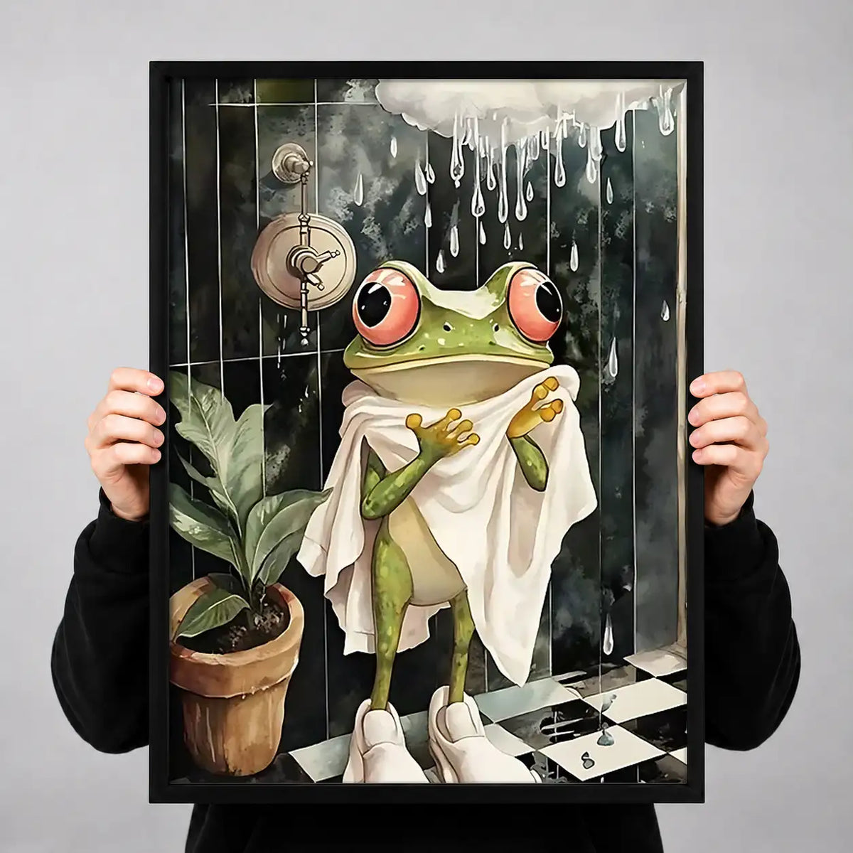 Funny Frog Bathroom Mirror Wall Art 3