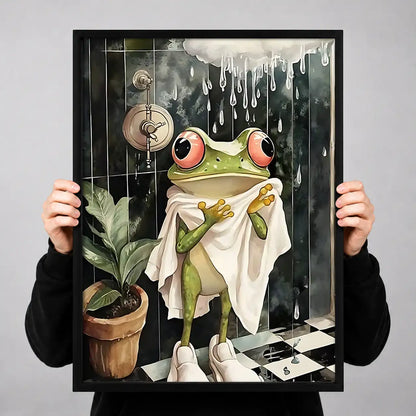 Funny Frog Bathroom Mirror Wall Art 3