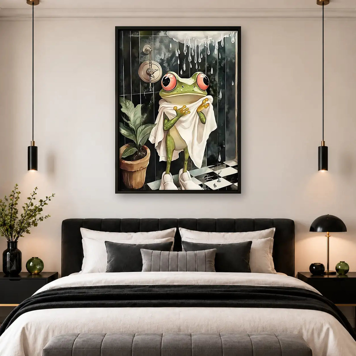Funny Frog Bathroom Mirror Wall Art 4