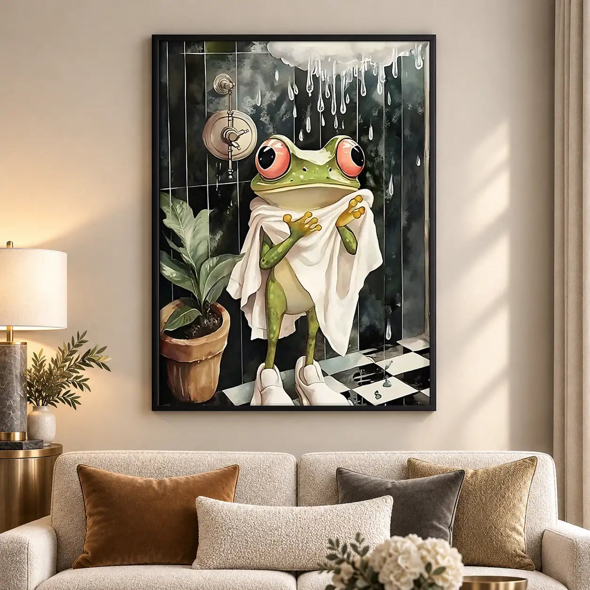 Funny Frog Bathroom Mirror Wall Art 5