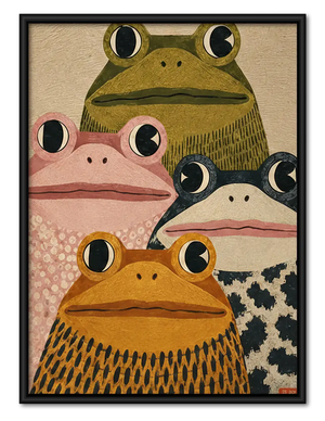 Funny Frog Family Portrait Wall Art