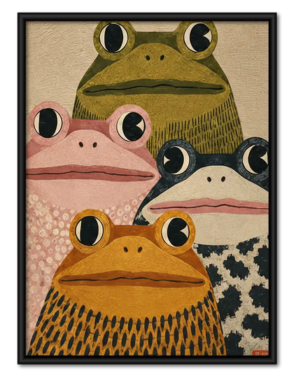 Funny Frog Family Portrait Wall Art