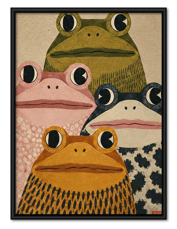 Funny Frog Family Portrait Wall Art
