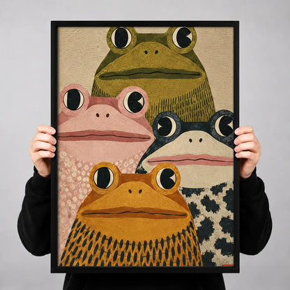Funny Frog Family Portrait Wall Art 3
