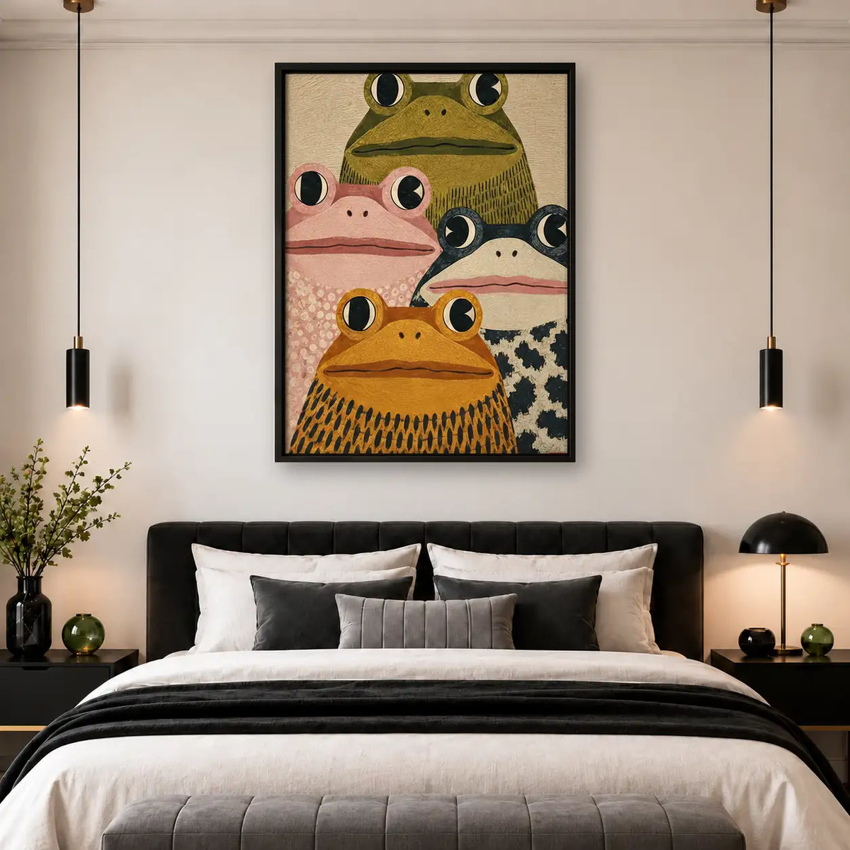 Funny Frog Family Portrait Wall Art 4