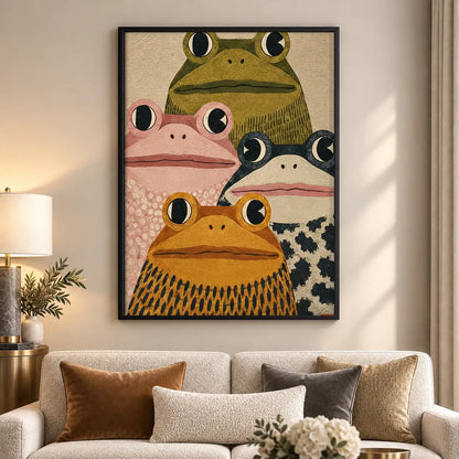 Funny Frog Family Portrait Wall Art 5