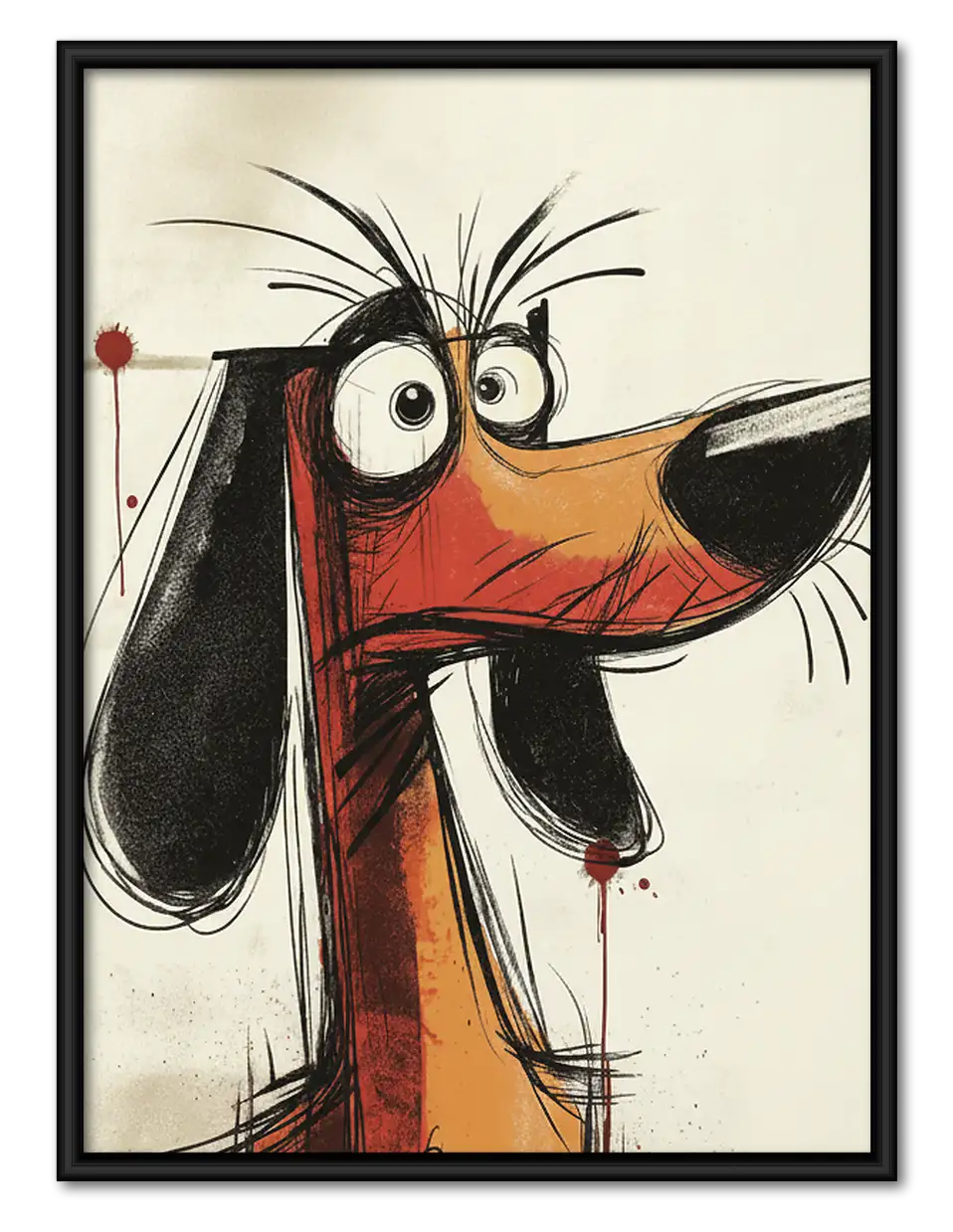 Funny Long-Nose Dog Portrait Wall Art 1