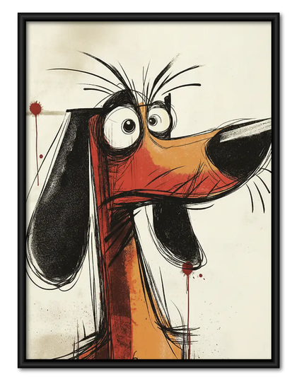 Funny Long-Nose Dog Portrait Wall Art
