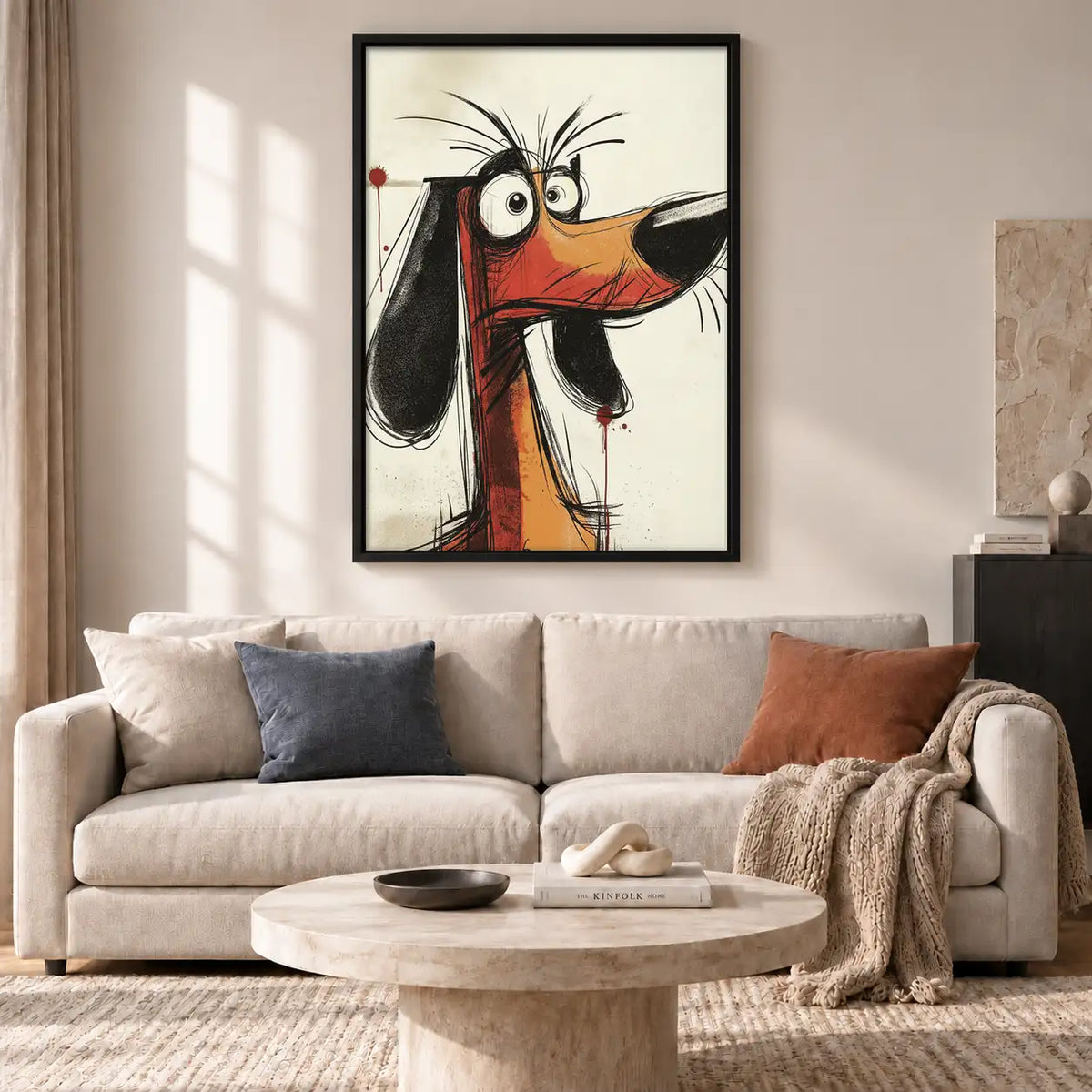 Funny Long-Nose Dog Portrait Wall Art 2