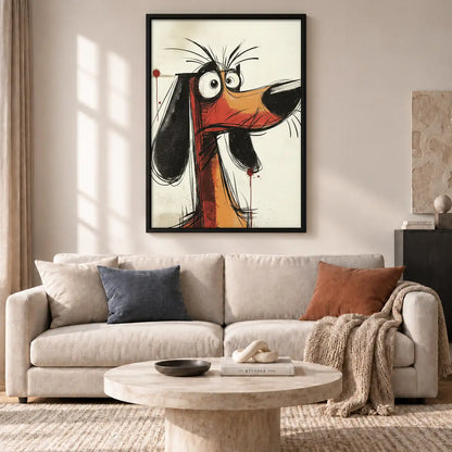 Funny Long-Nose Dog Portrait Wall Art 2