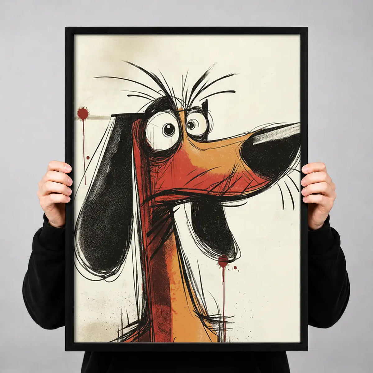 Funny Long-Nose Dog Portrait Wall Art 3