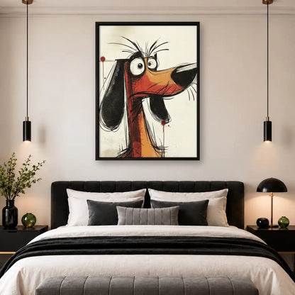 Funny Long-Nose Dog Portrait Wall Art 4