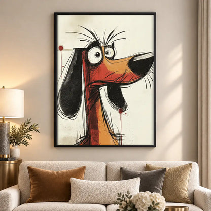 Funny Long-Nose Dog Portrait Wall Art 5