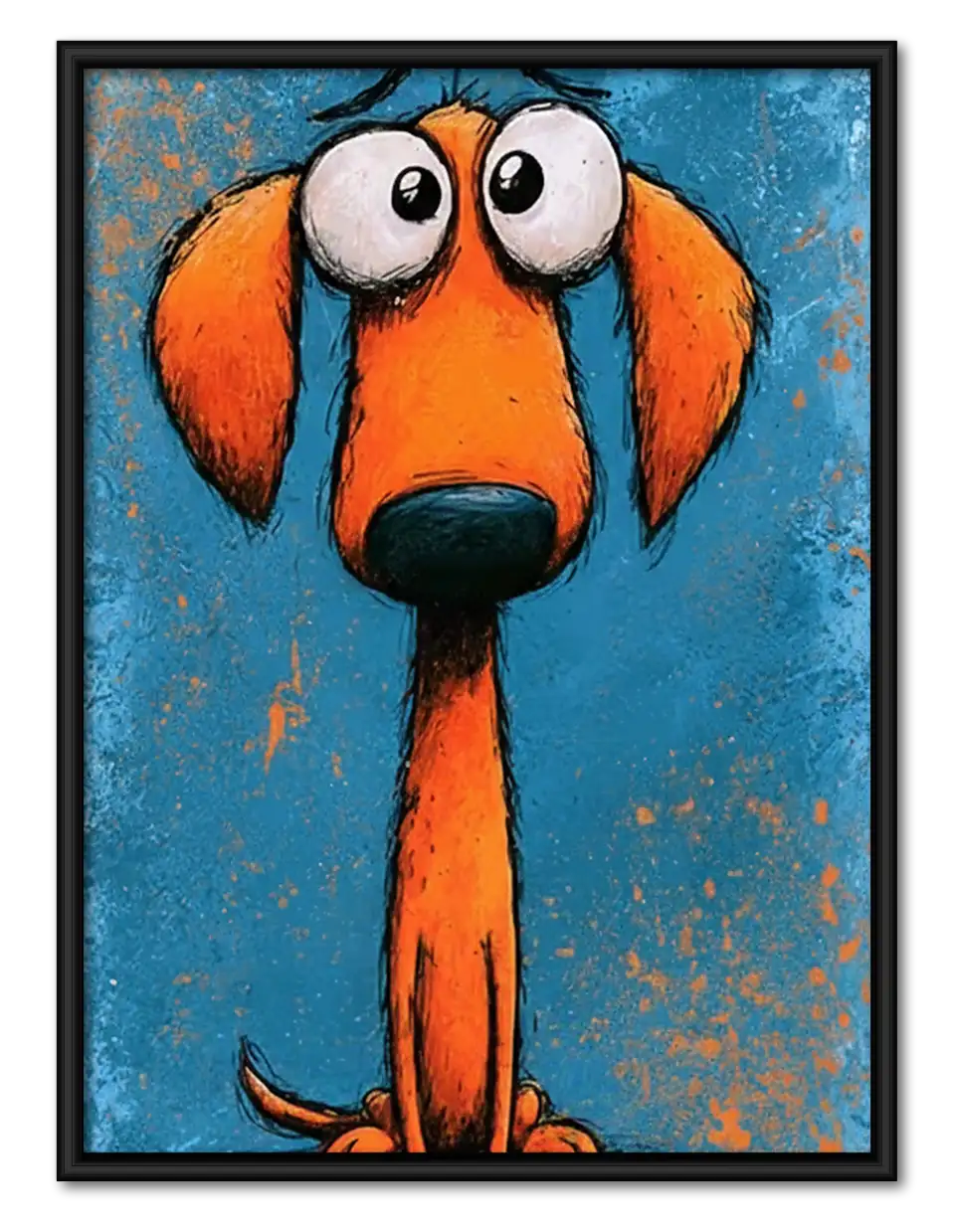 Funny Orange Dog Portrait Wall Art 1