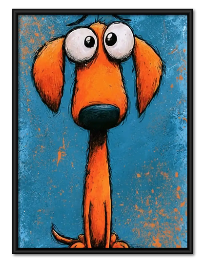 Funny Orange Dog Portrait Wall Art
