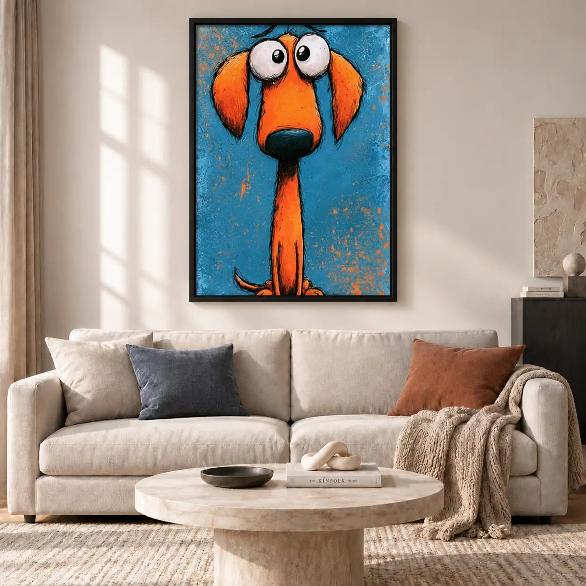 Funny Orange Dog Portrait Wall Art 2