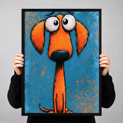 Funny Orange Dog Portrait Wall Art 3