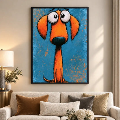 Funny Orange Dog Portrait Wall Art 5