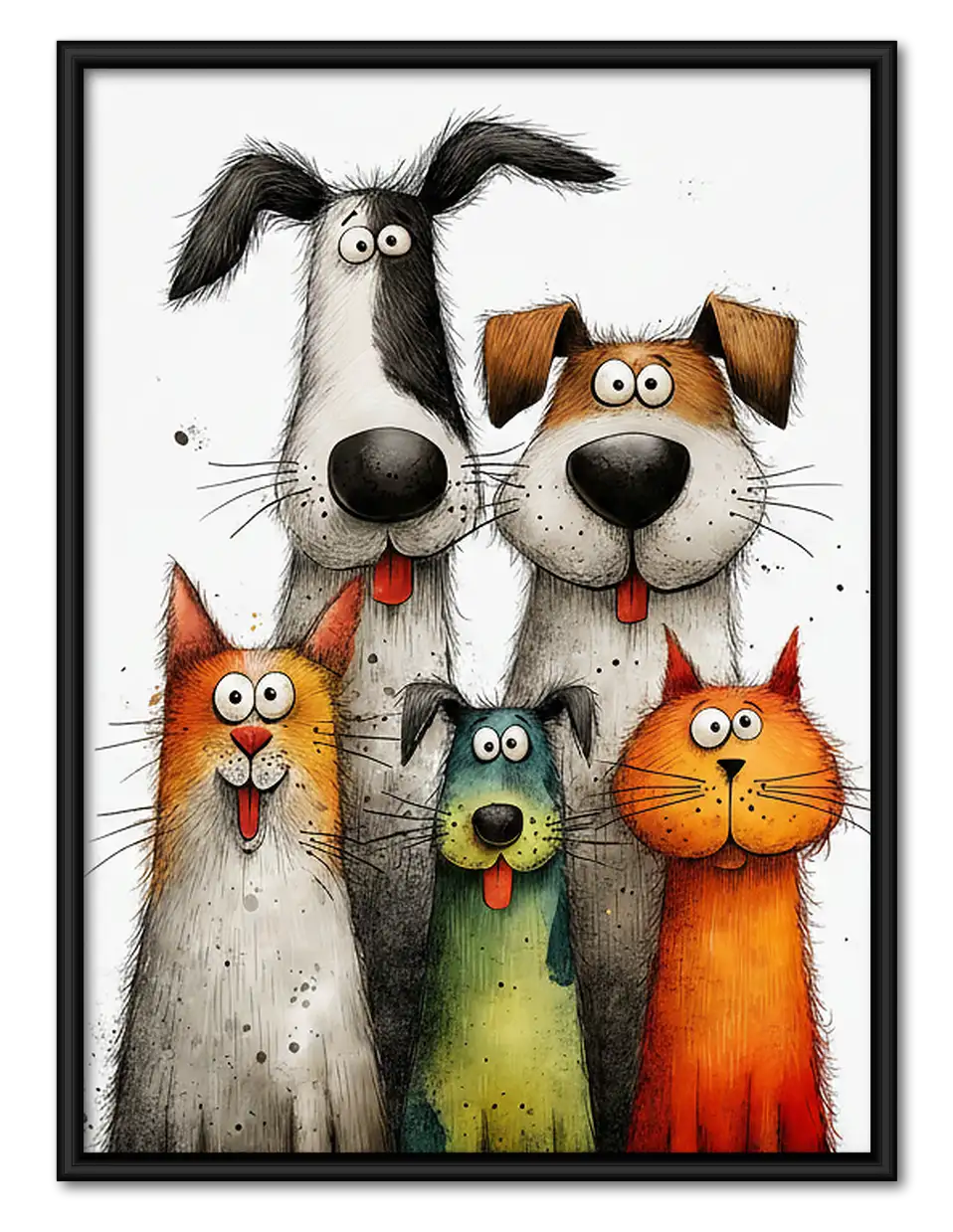 Funny Pet Crowd Portrait Wall Art 1
