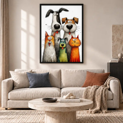 Funny Pet Crowd Portrait Wall Art 2