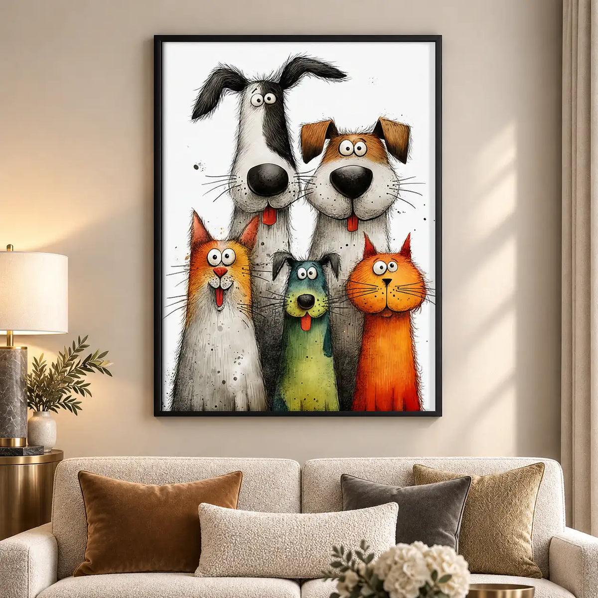 Funny Pet Crowd Portrait Wall Art 5