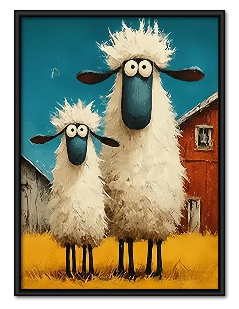 Funny Sheep Family Wall Art 1